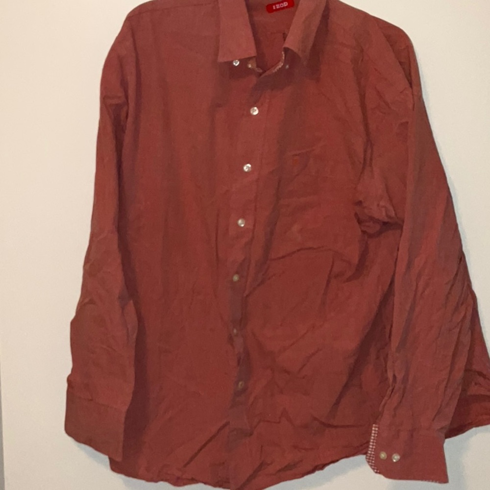 Izod Salmon Colored Men’s Button Down Shirt Size XL